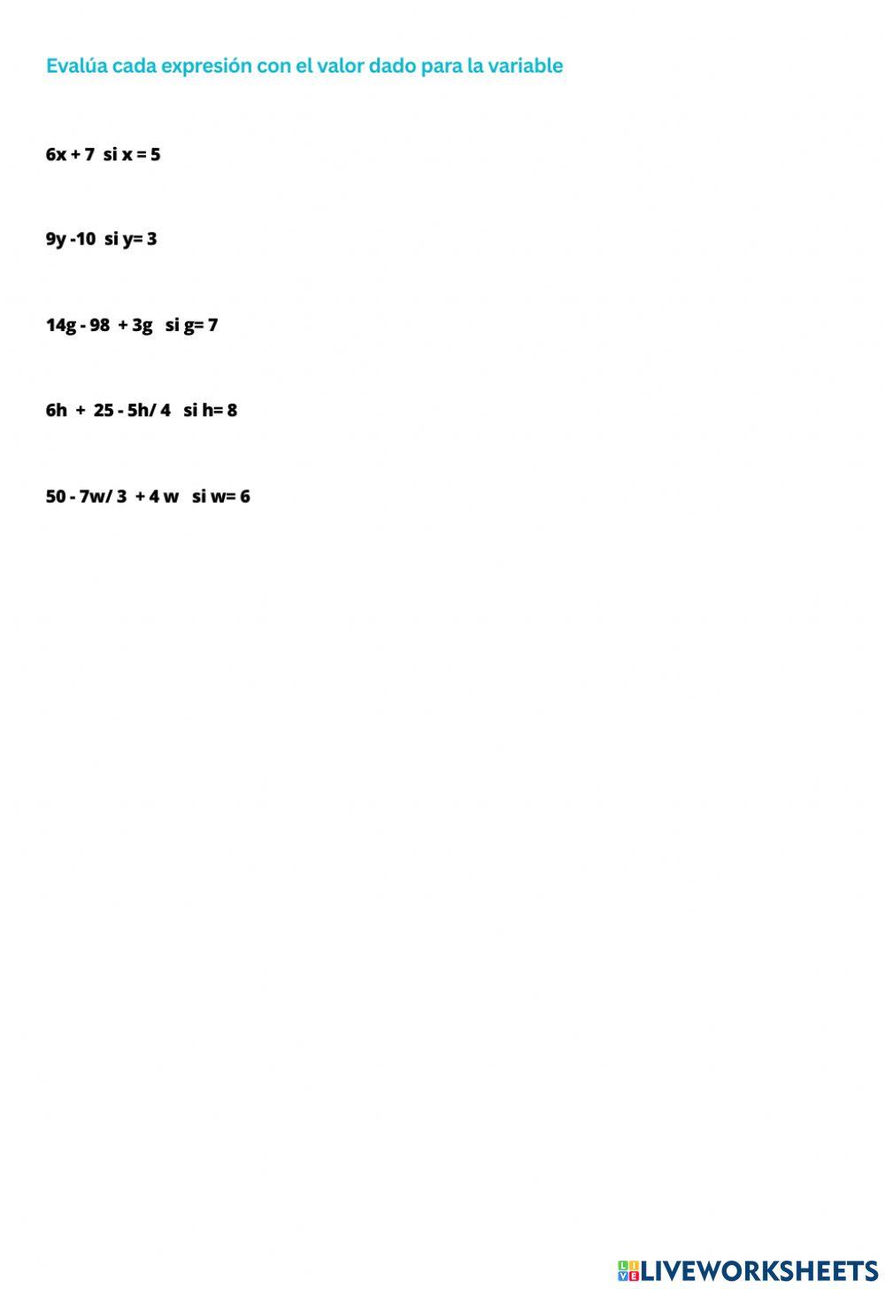 Expresiones algebraicas