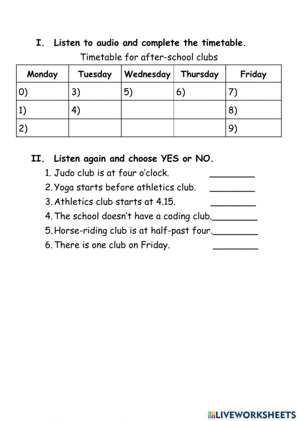 Prepare Unit 10 worksheet Live Worksheets