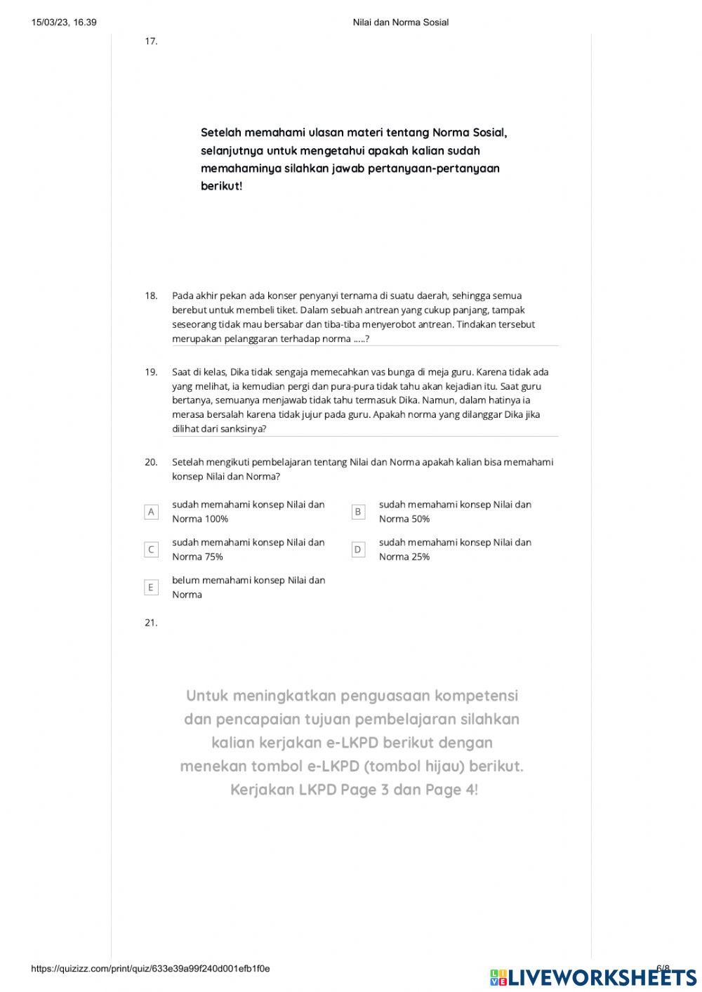 LKPD Nilai dan Norma Sosial