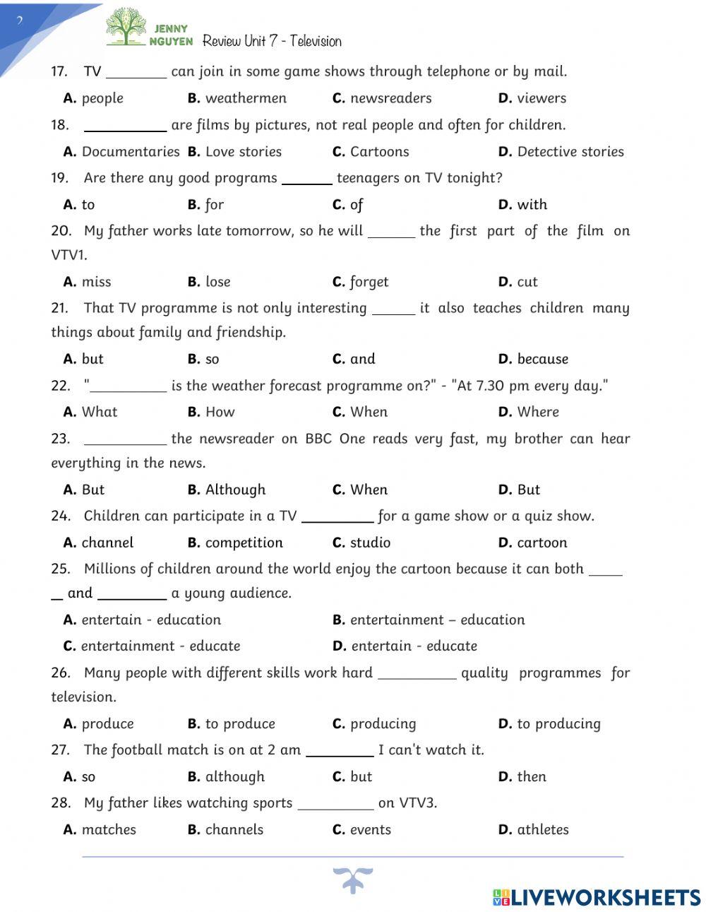 Grade 6-Review Unit 7