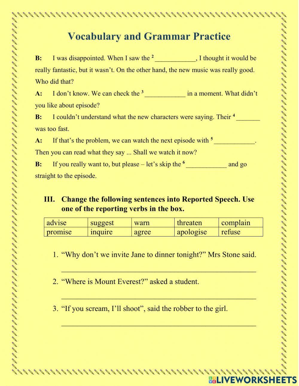 High Note 3 -- Vocabulary and Grammar