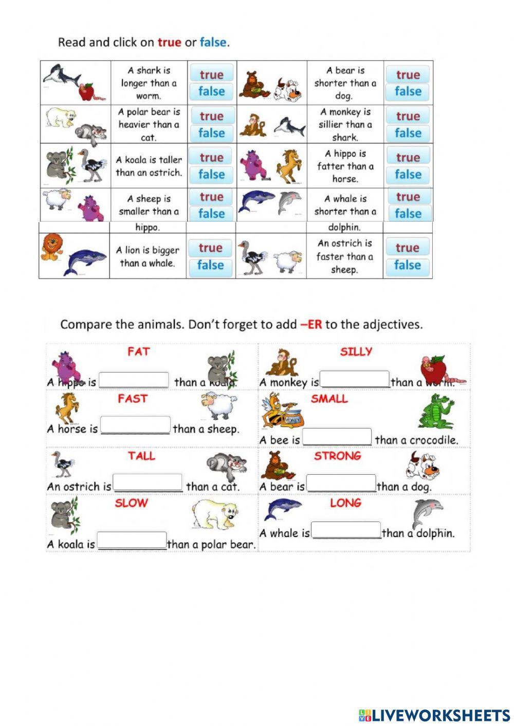 Comparatives with animals