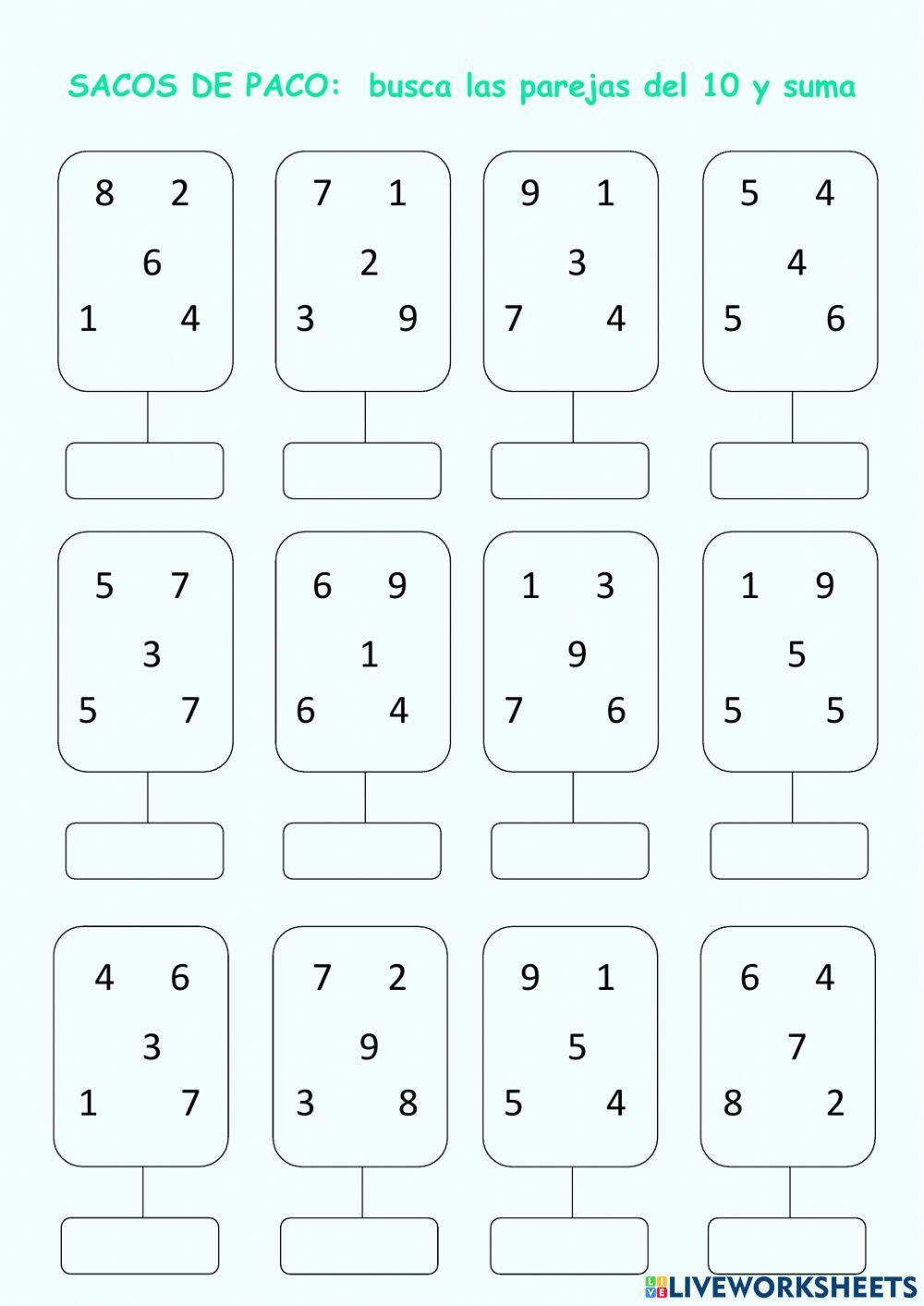 Sumas buscando el 10