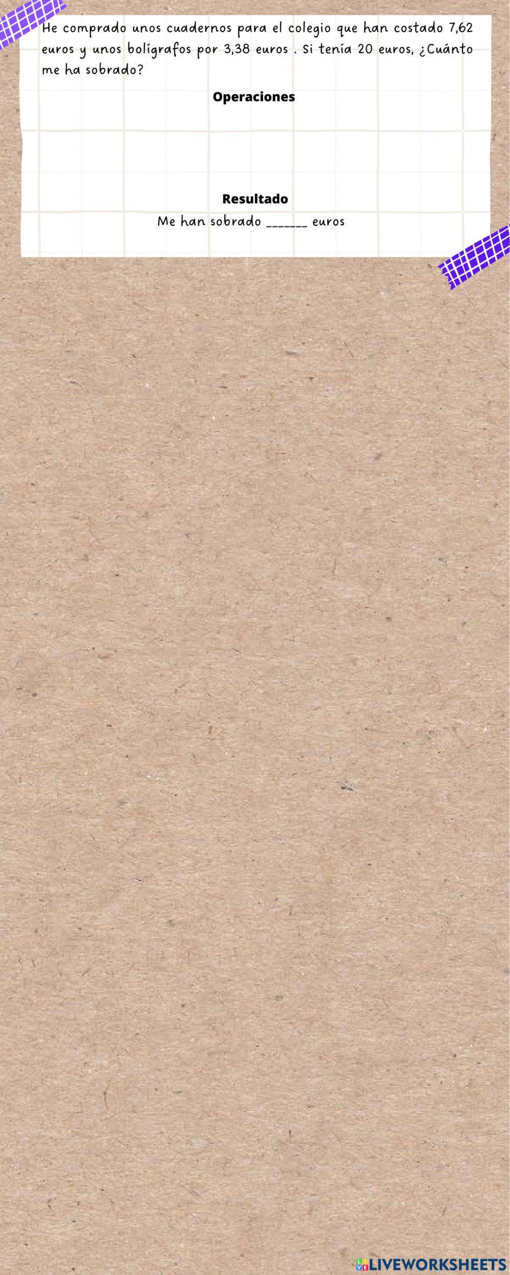 Problemas con números decimales