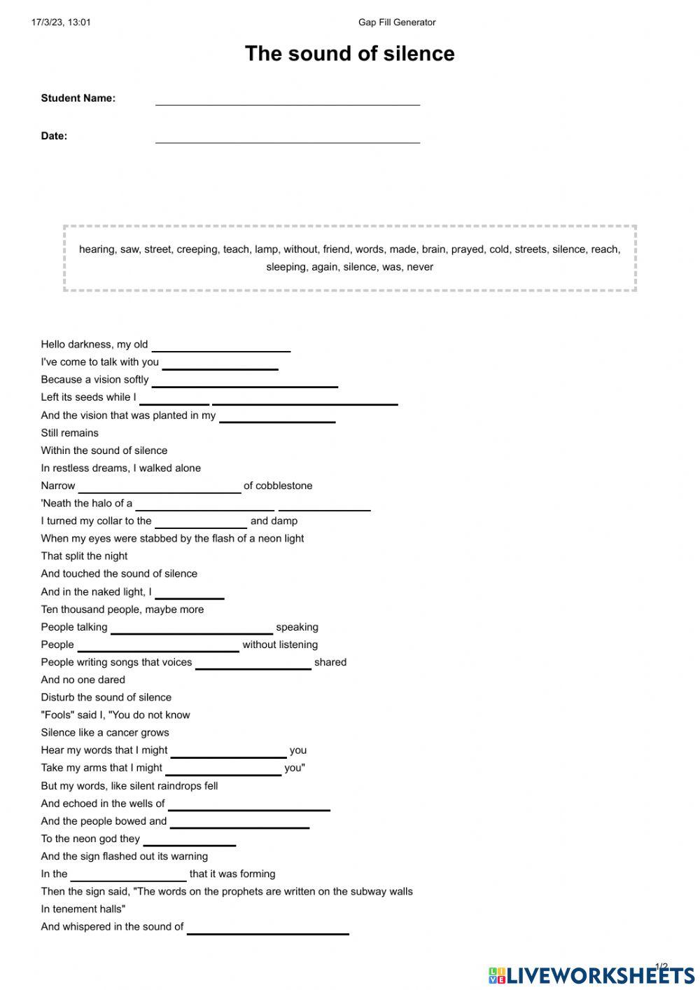 The sound of silence