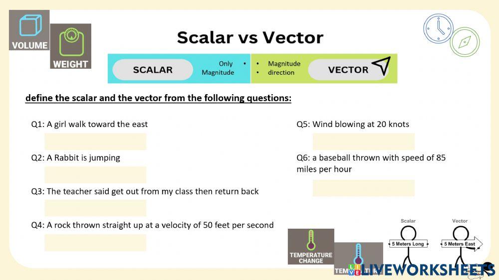 Define scalar & vector worksheet Live Worksheets