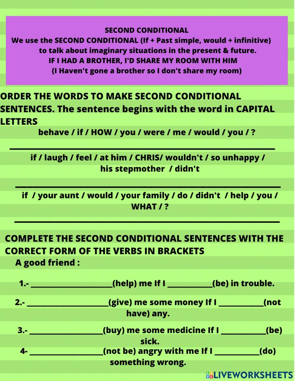 2nd conditional English as a Second Language (ESL) activity | Live ...