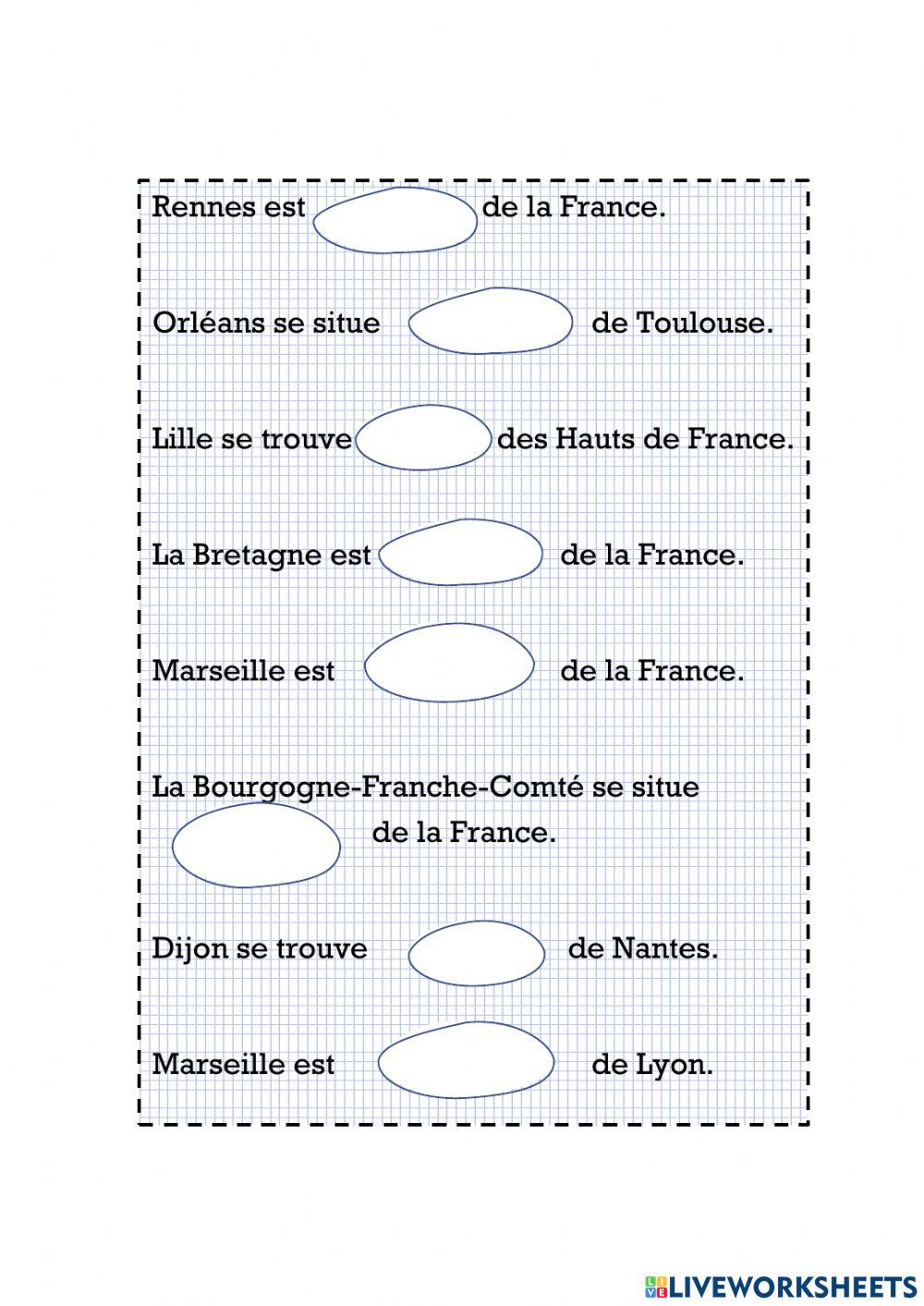 Les points cardinaux et la France