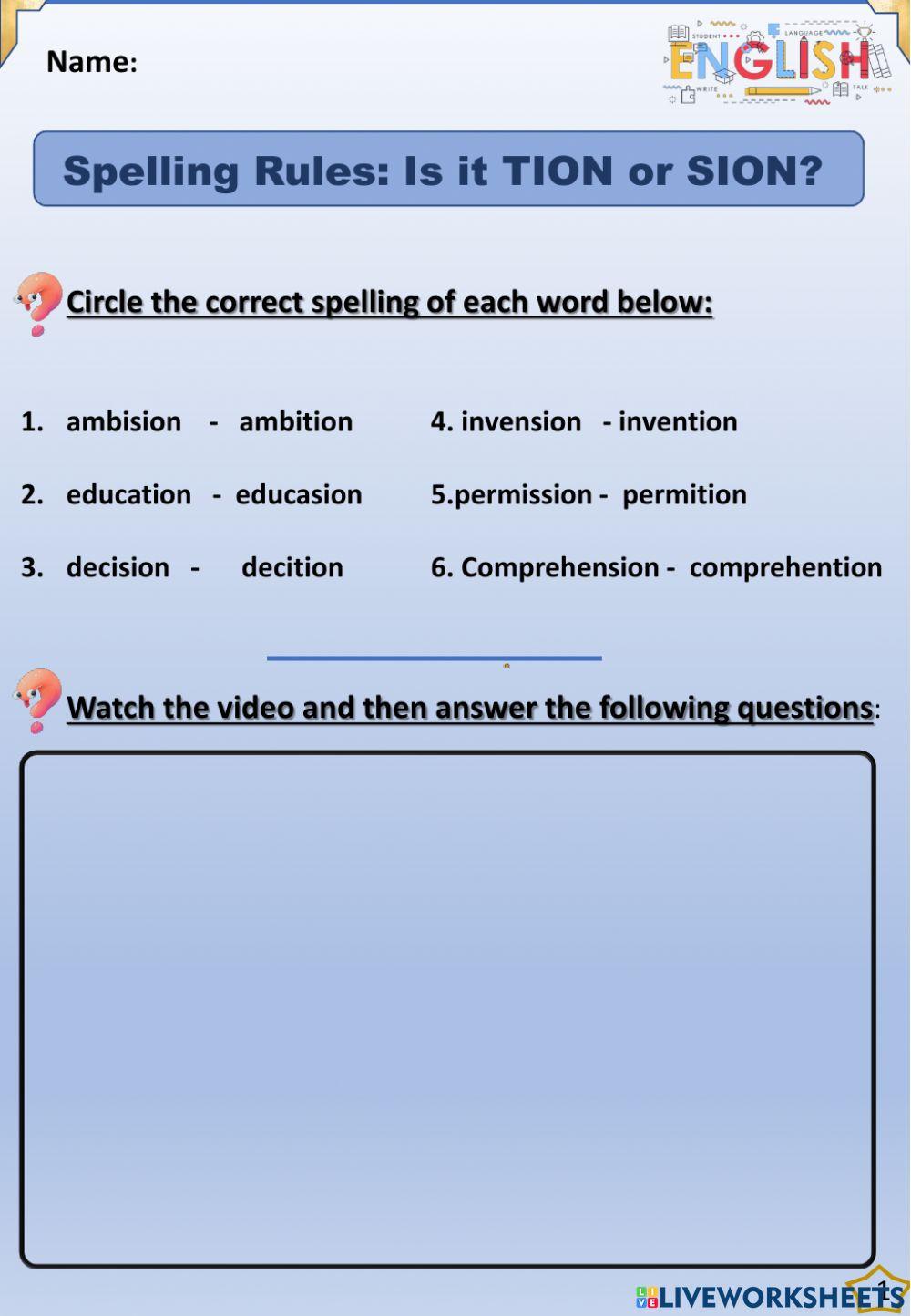 Grade 4 Grammar - spelling