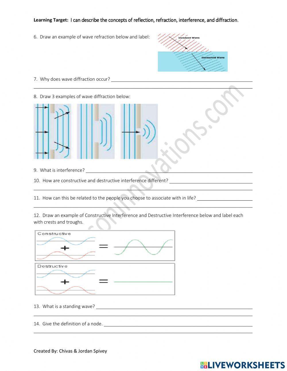 Wave Behavior Worksheets wave-behavior-worksheets