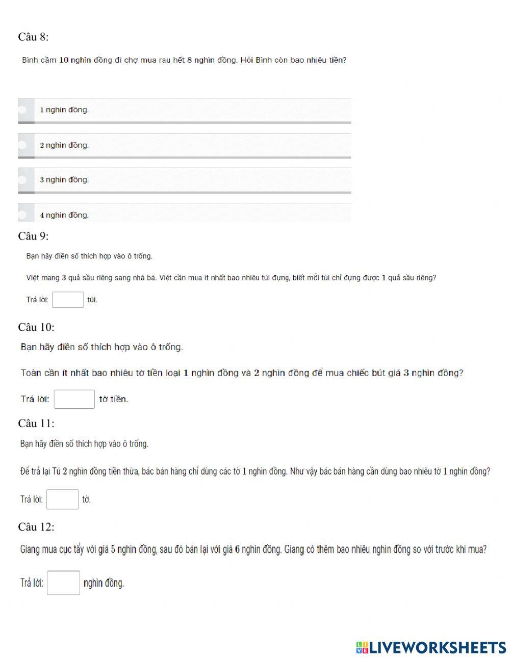 Đề ôn thi tổng hợp cấp tỉnh