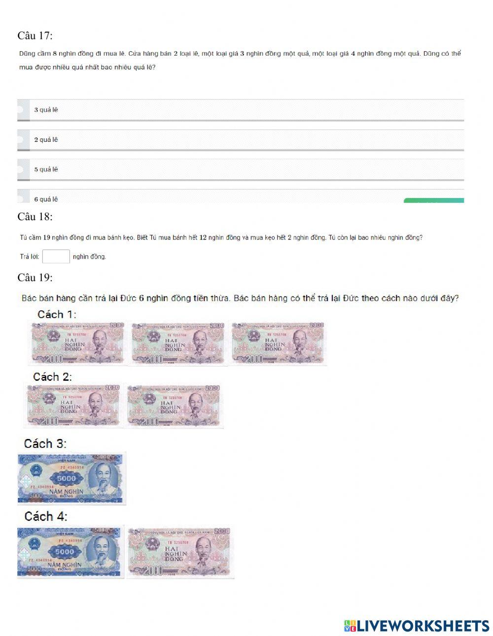 Đề ôn thi tổng hợp cấp tỉnh