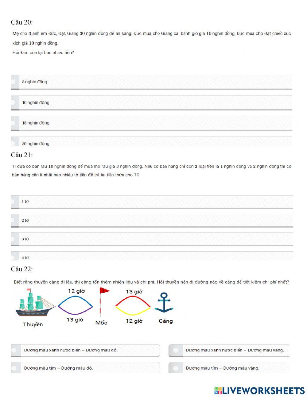 Đề ôn thi tổng hợp cấp tỉnh