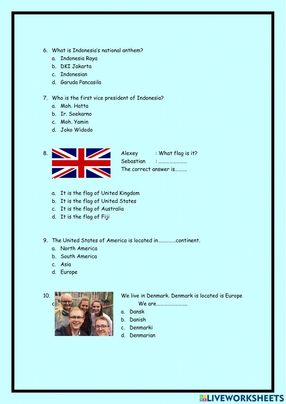 COUNTRIES AND NATIONALITY