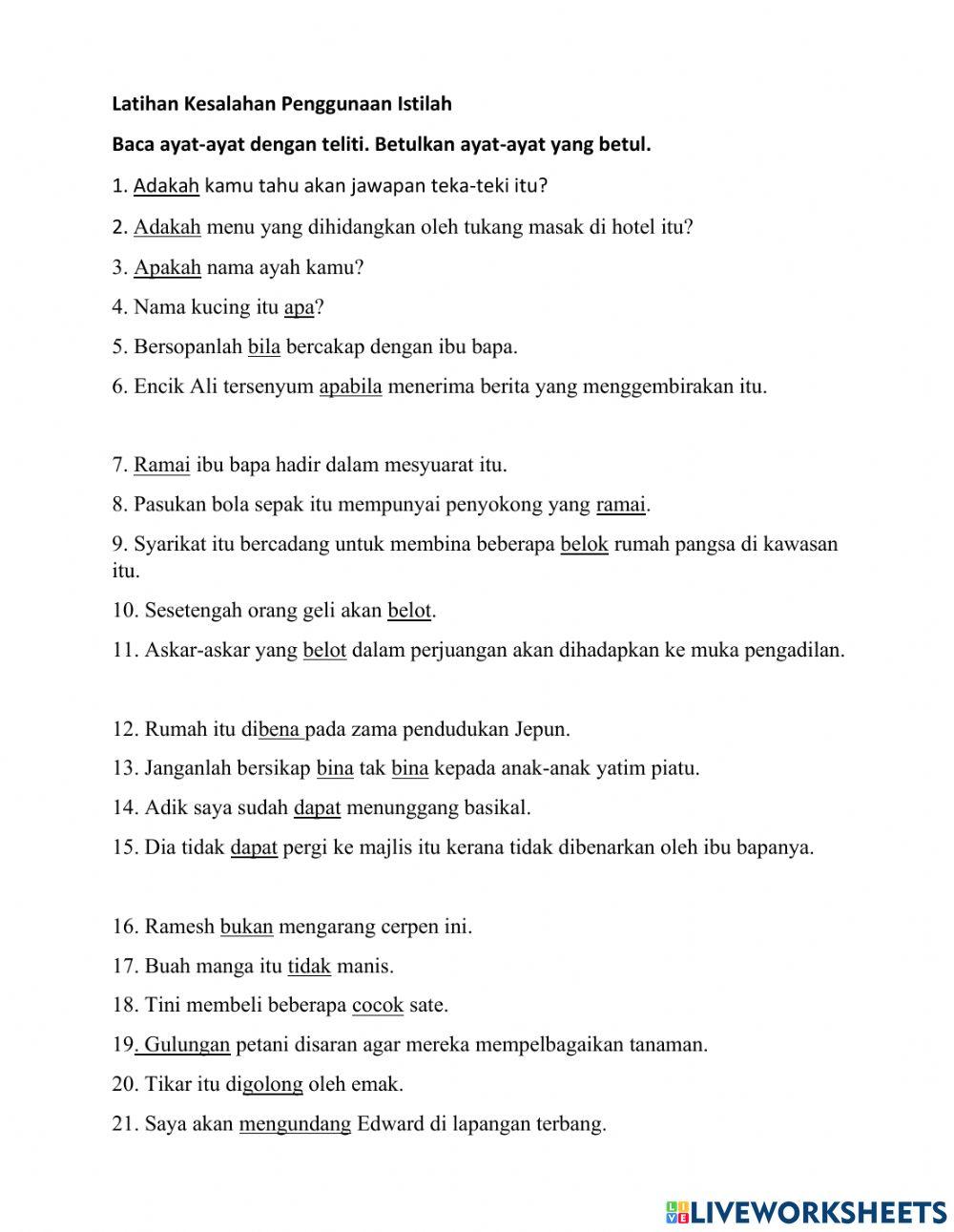 Kesalahan Penggunaan Istilah