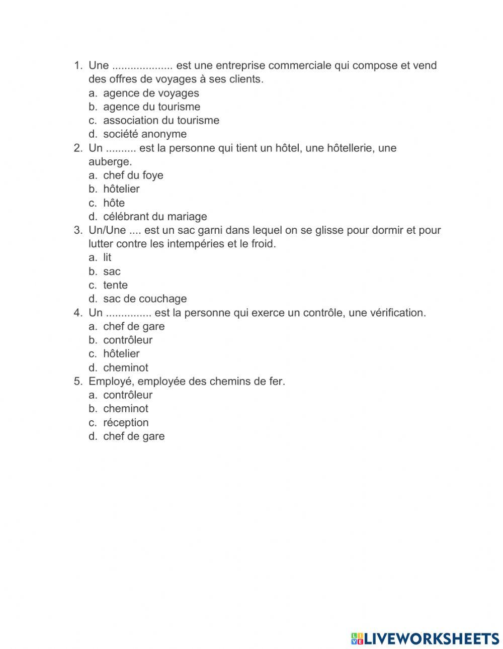 Leçon 12: Vocabulaire