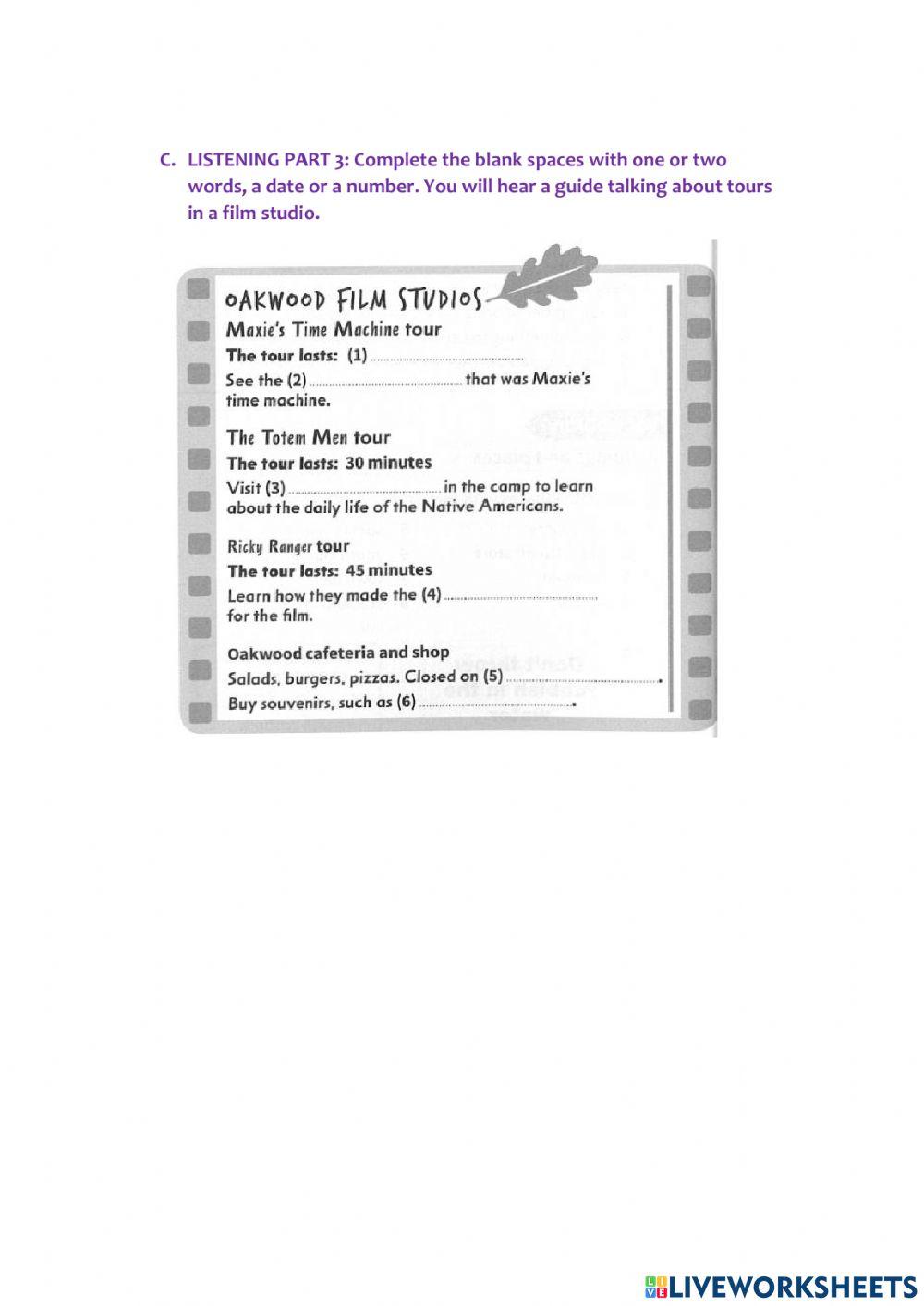 Vocabulary, reading and listening worksheet | Live Worksheets