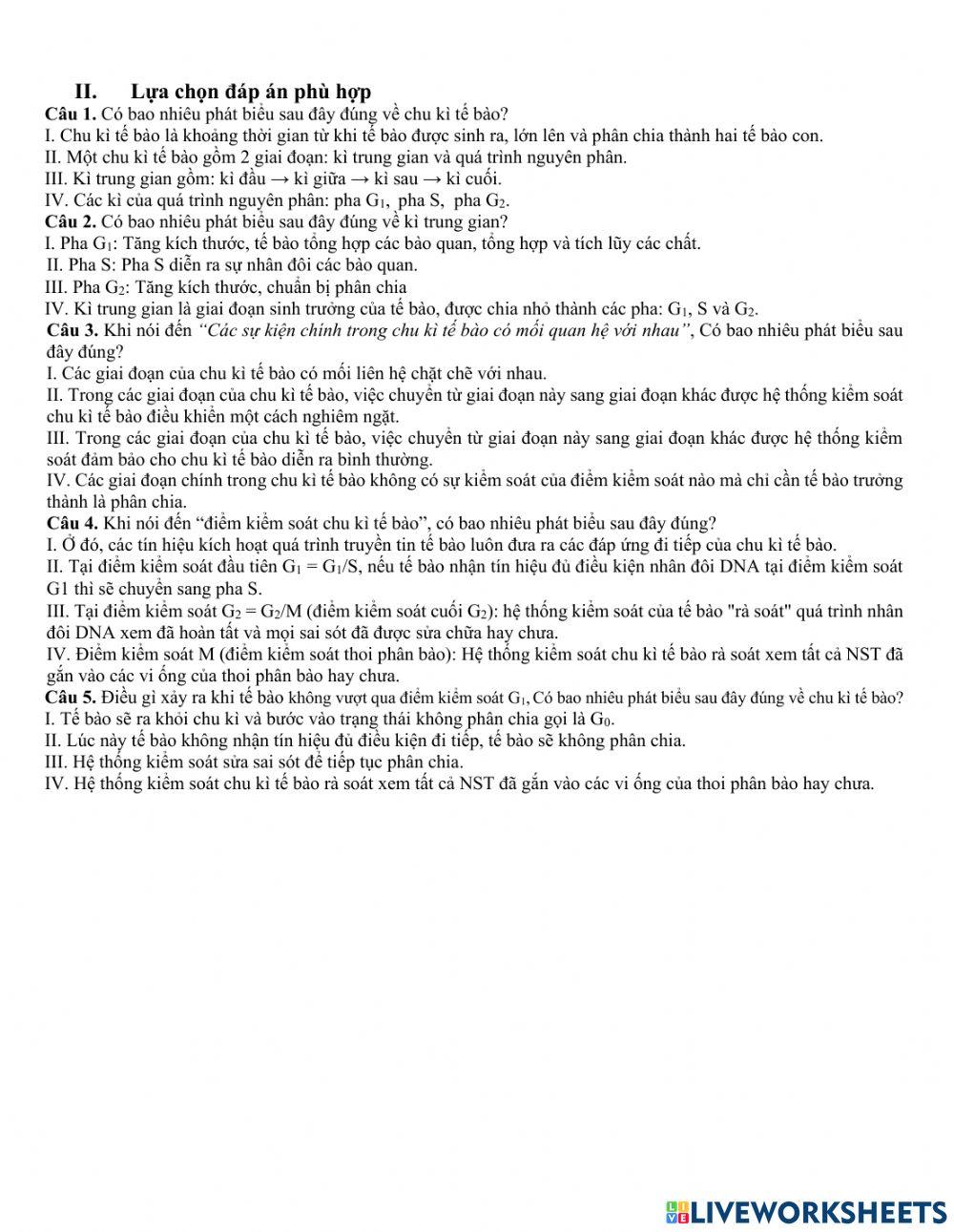 chu kì tế bào và qt nguyên phân tiết 1