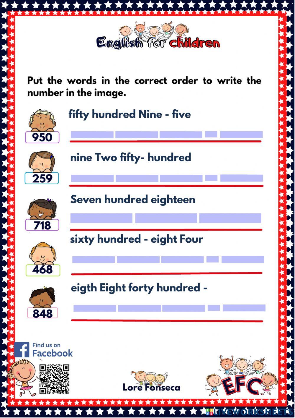 Cardinal numbers 3 digits efc lore fonseca