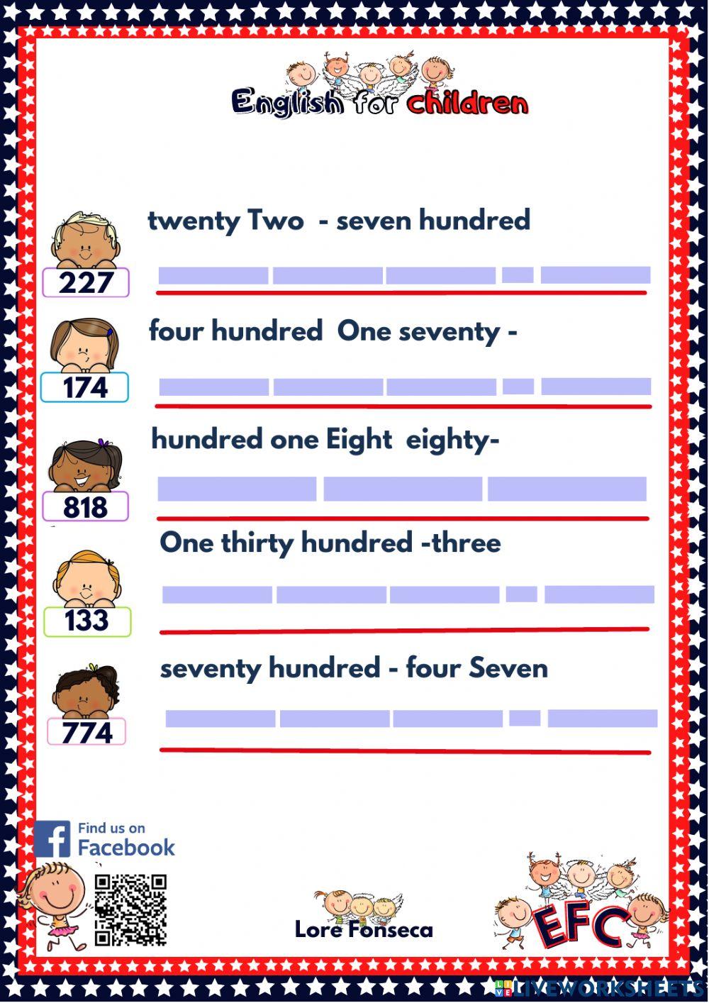 Cardinal numbers 3 digits efc lore fonseca