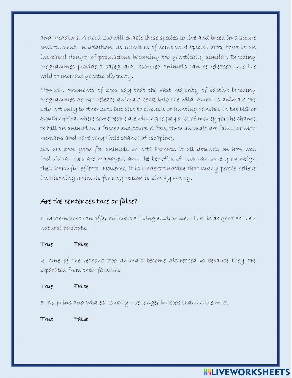 Are zoos a good thing?