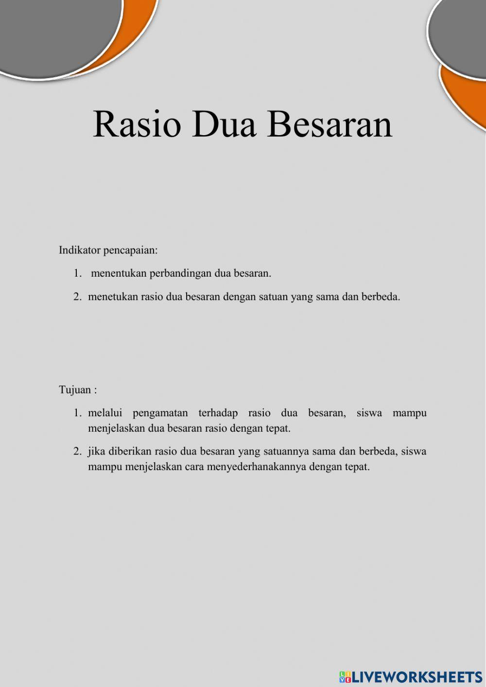 Dua besaran rasio