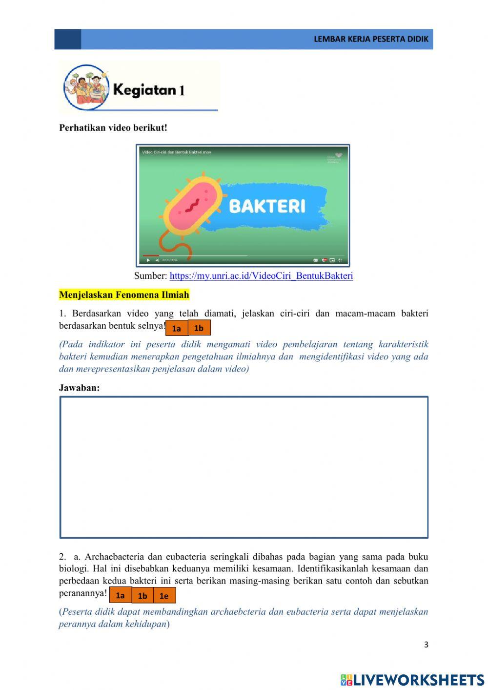 E-lkpd pertemuan 1 karakteristik bakteri
