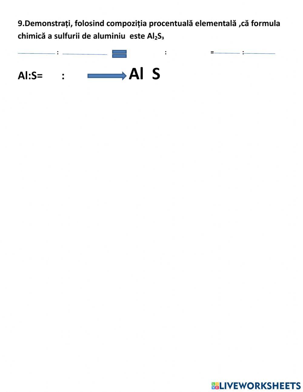 Calcule chimice sulfura de aluminiu