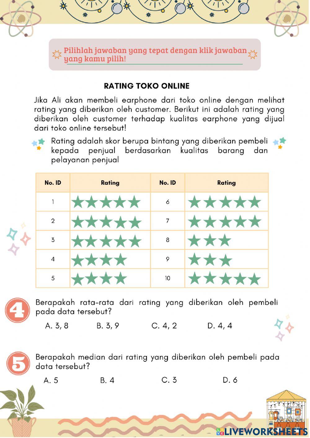 Soal Tes Materi Statistika