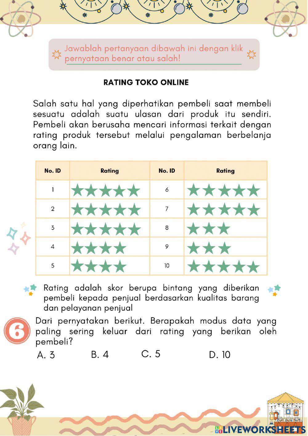 Soal Tes Materi Statistika