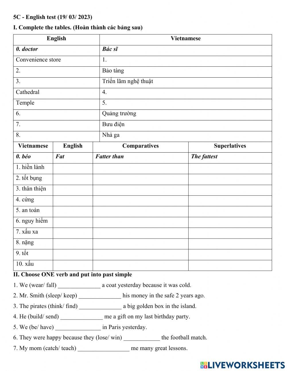 5C - mini test (19.03)