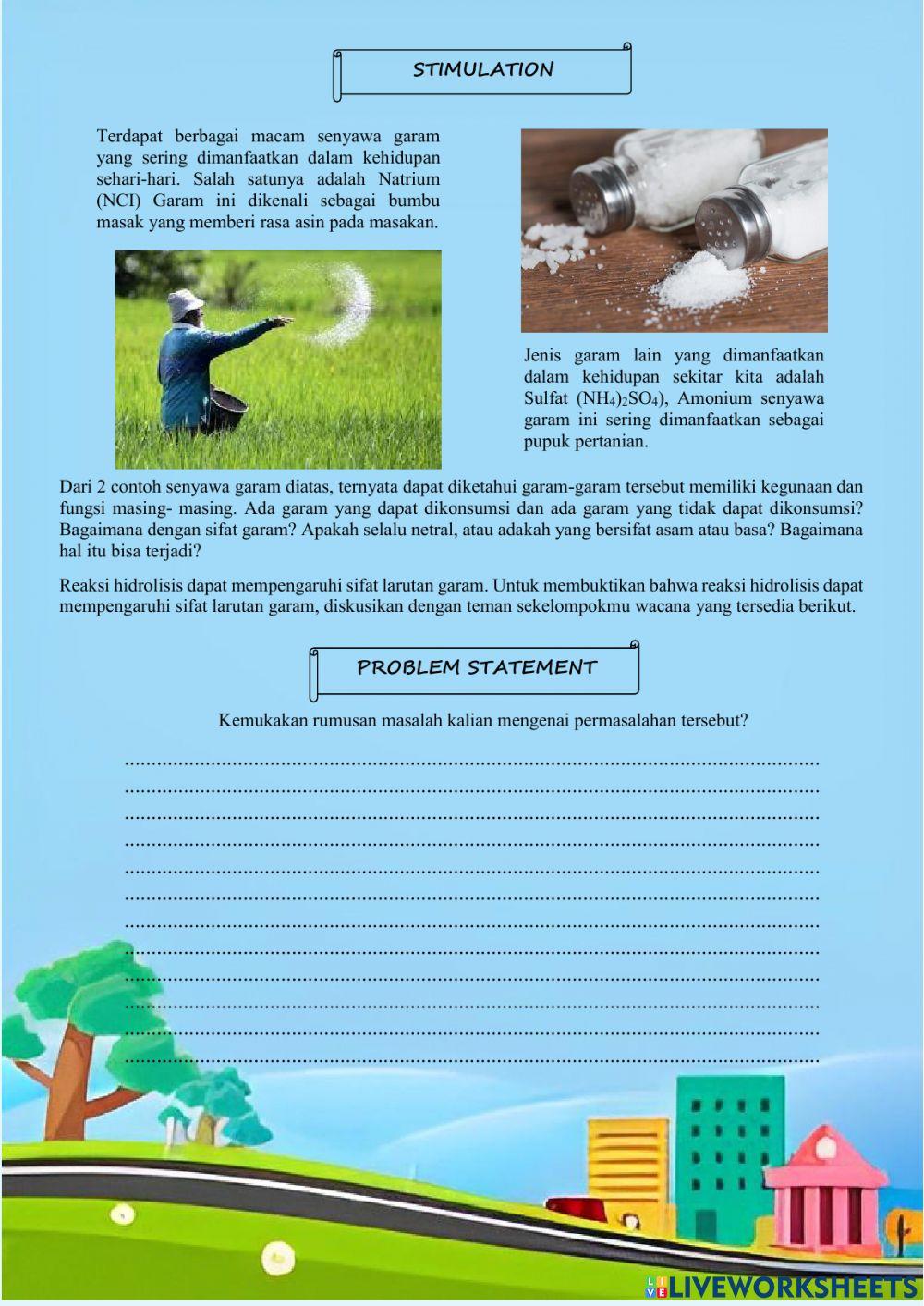 E-LKPD Hidrolisis Garam Pertemuan ke-1 Kelas XI