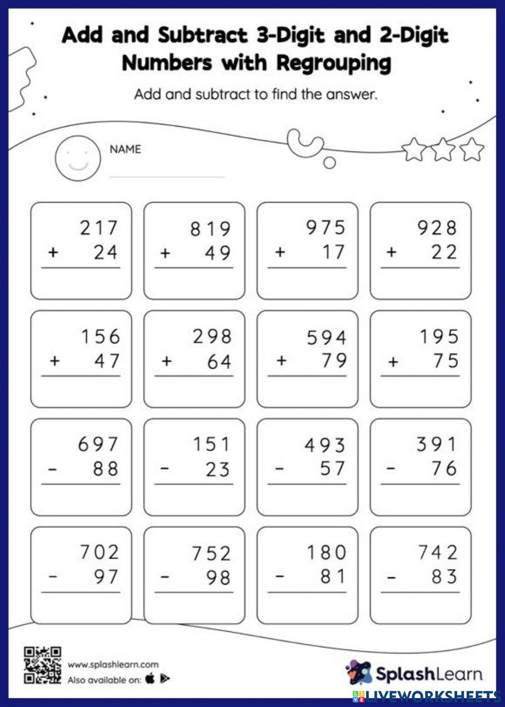 2323766 Adding And Subtracting 2 Digit And 3 Digit 2323766 Adding And Subtracting 2 Digit And 3 Digit