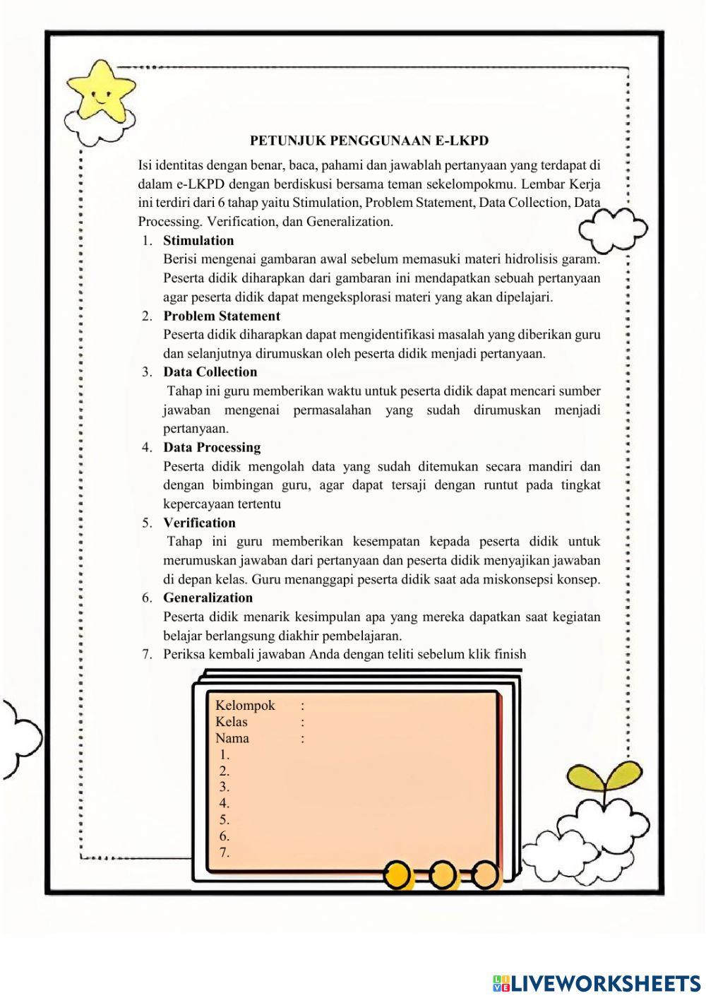 E-LKPD Hidrolisis Garam Pertemuan ke-2 Kelas XI