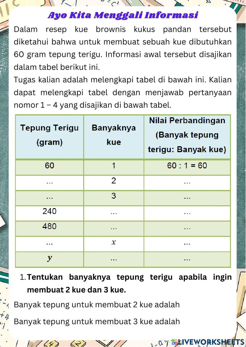 LKPD Perbandingan Senilai 1