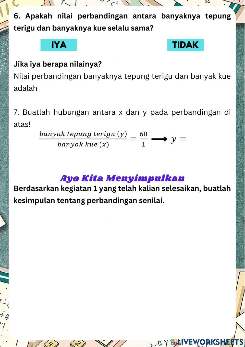 LKPD Perbandingan Senilai 1