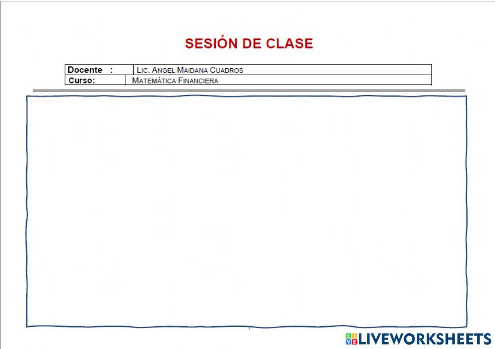 Mascara de Sesión Matemática Financiera