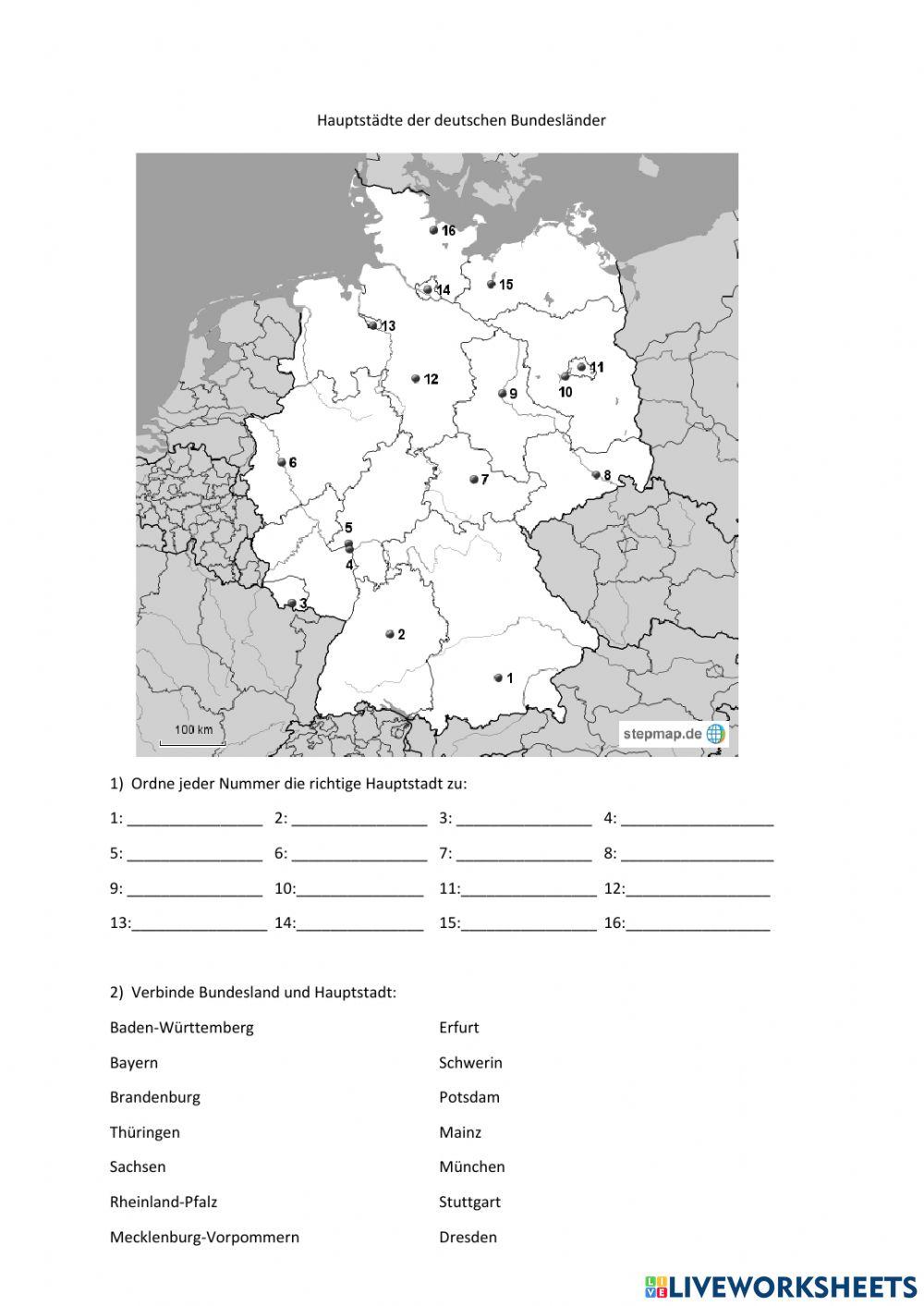 Bundesländer Und Hauptstädte Zum Ausdrucken Pdf Hauptstädte der Bundesländer Deutschlands online exercise for | Live
