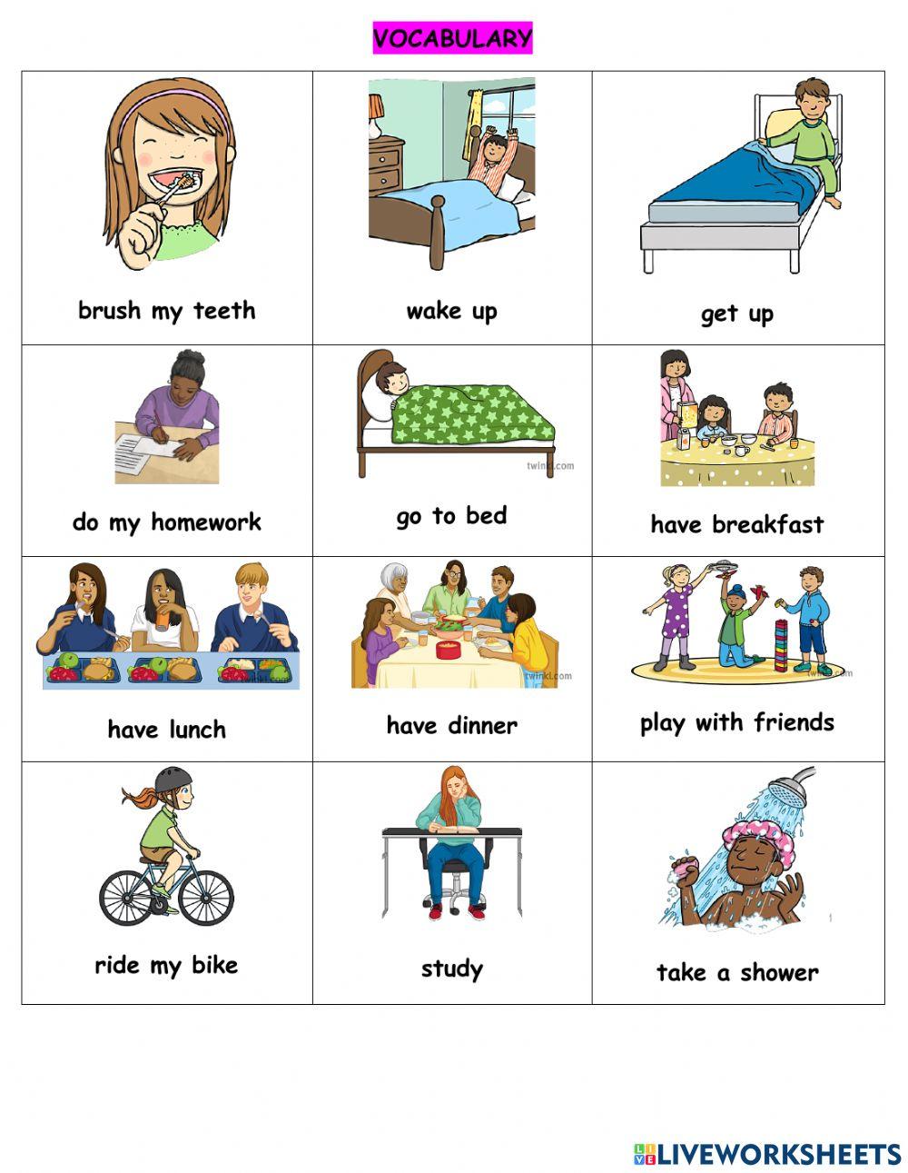 ELA Elementary 1: Lucy's routine - third person singular