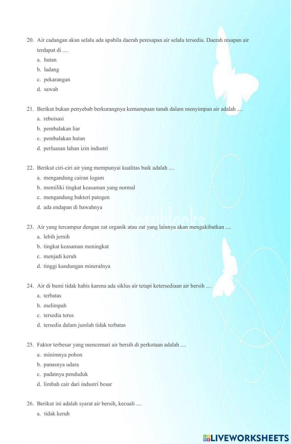 Penilaian harian IPA tema 8