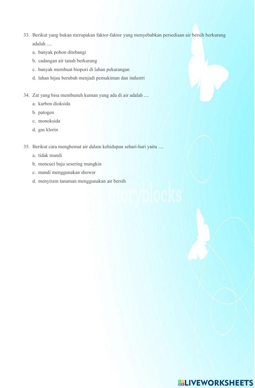 Penilaian harian IPA tema 8