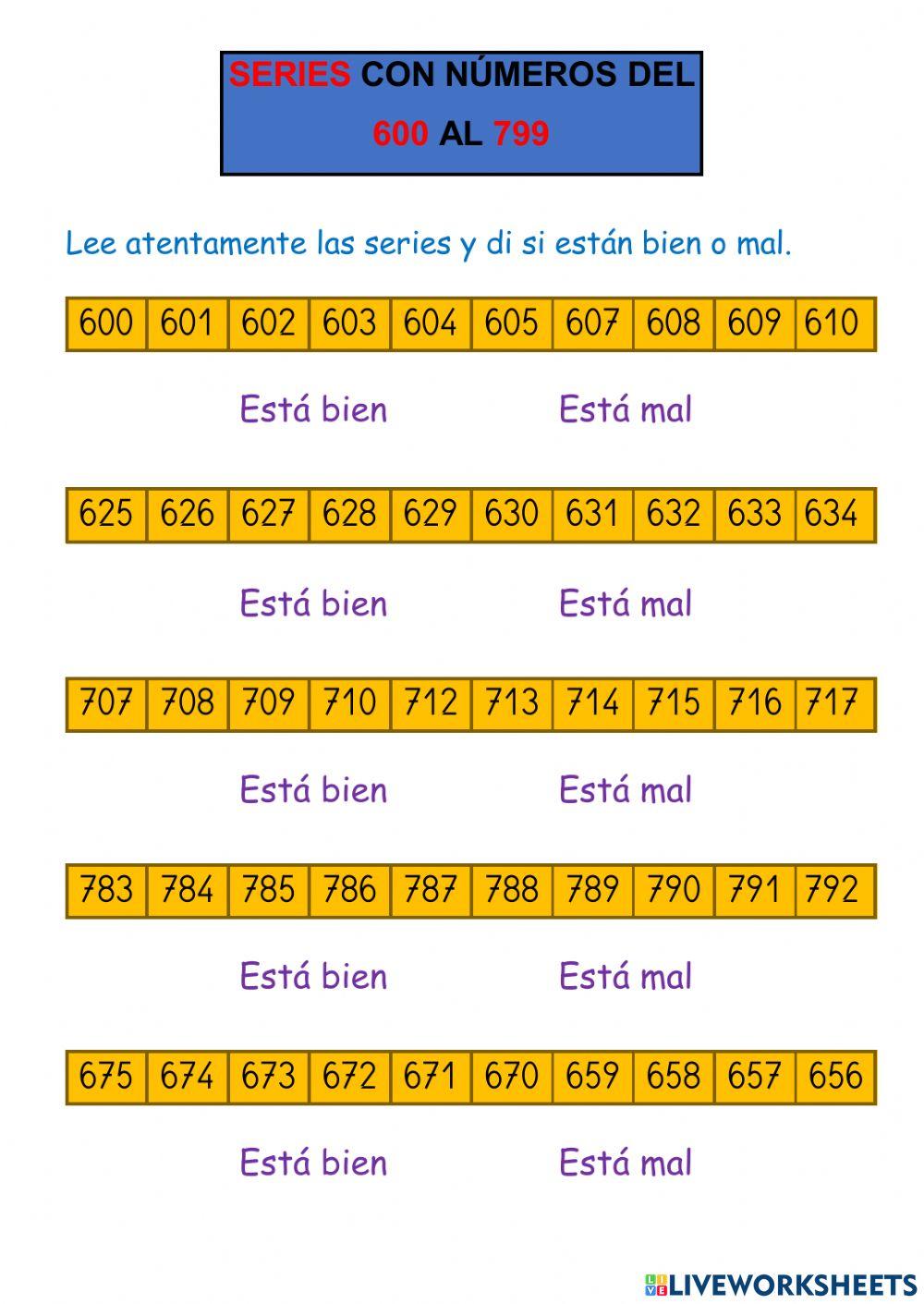 Series del 600 al 799