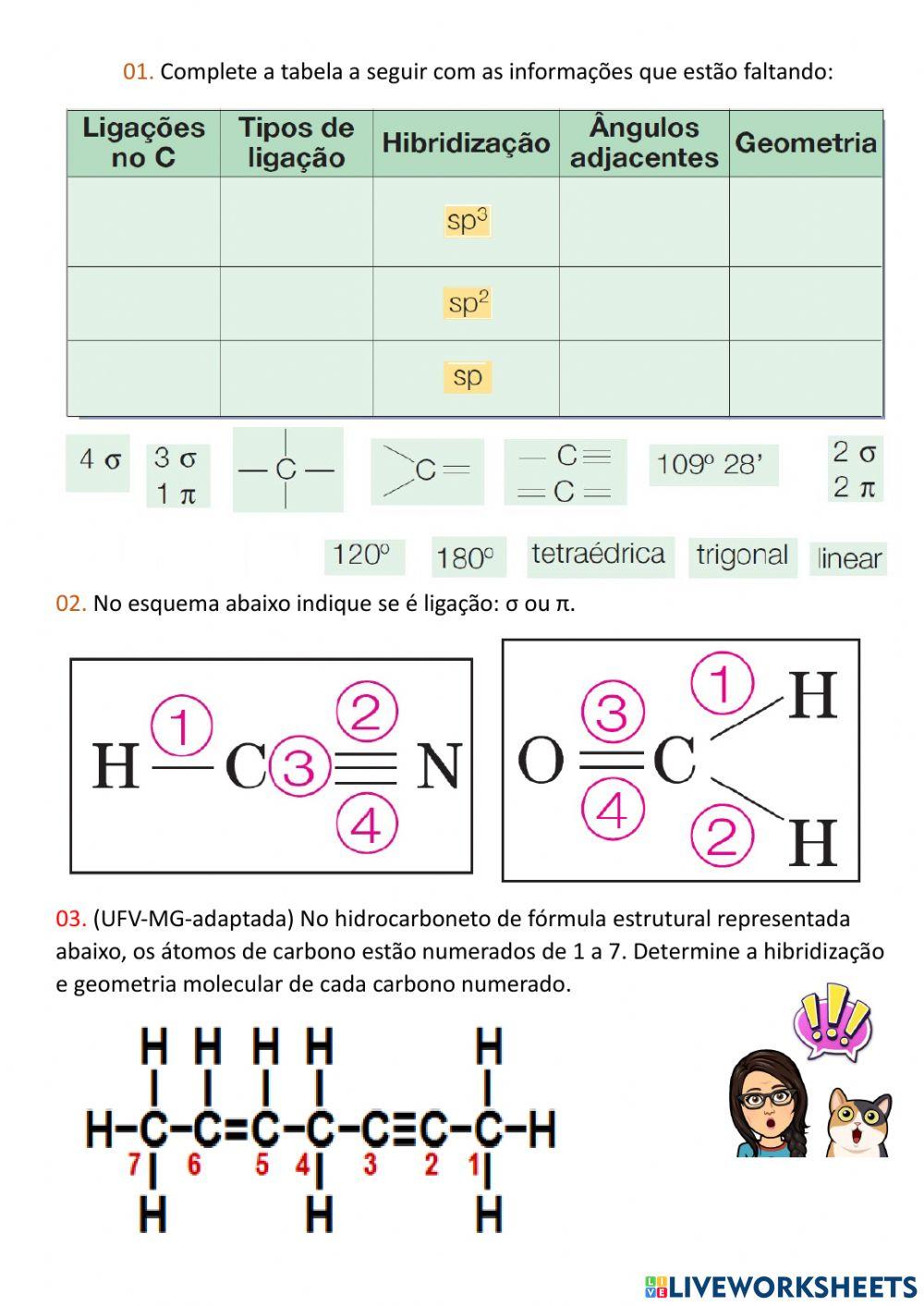 Hibridização do átomo de carbono