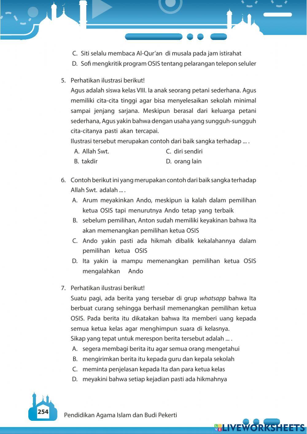 Gemar beramal saleh dan berbaik sangka