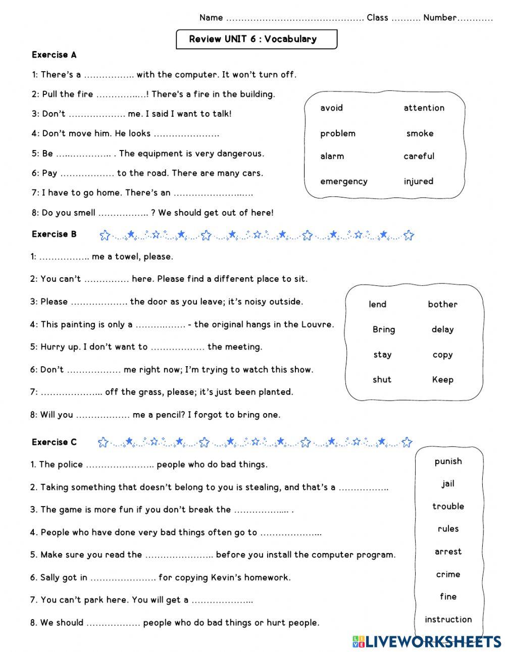 Unit 6 : Review Vocabulary (37 points) Share