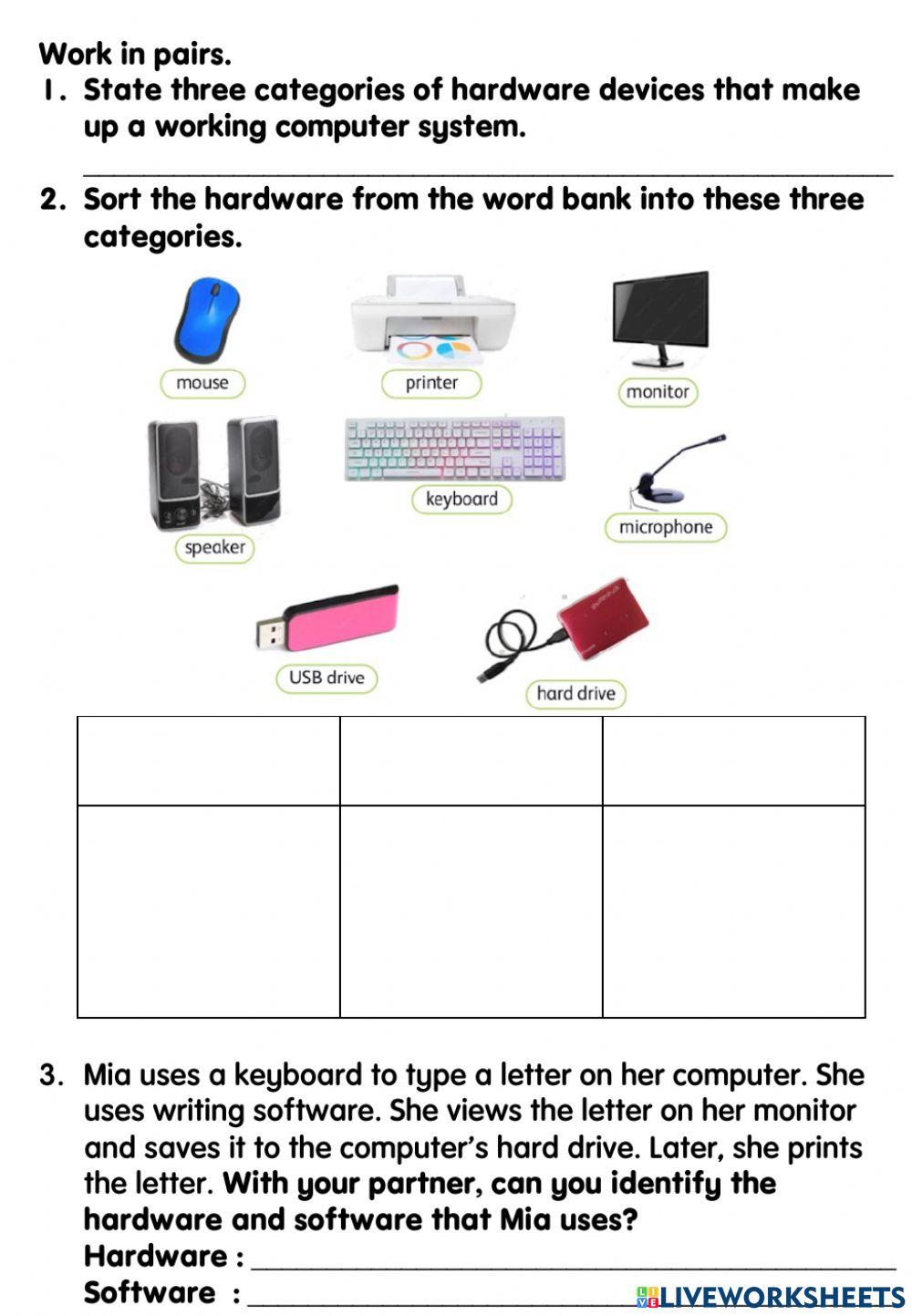 ICT Year 3 - Hardware and Software