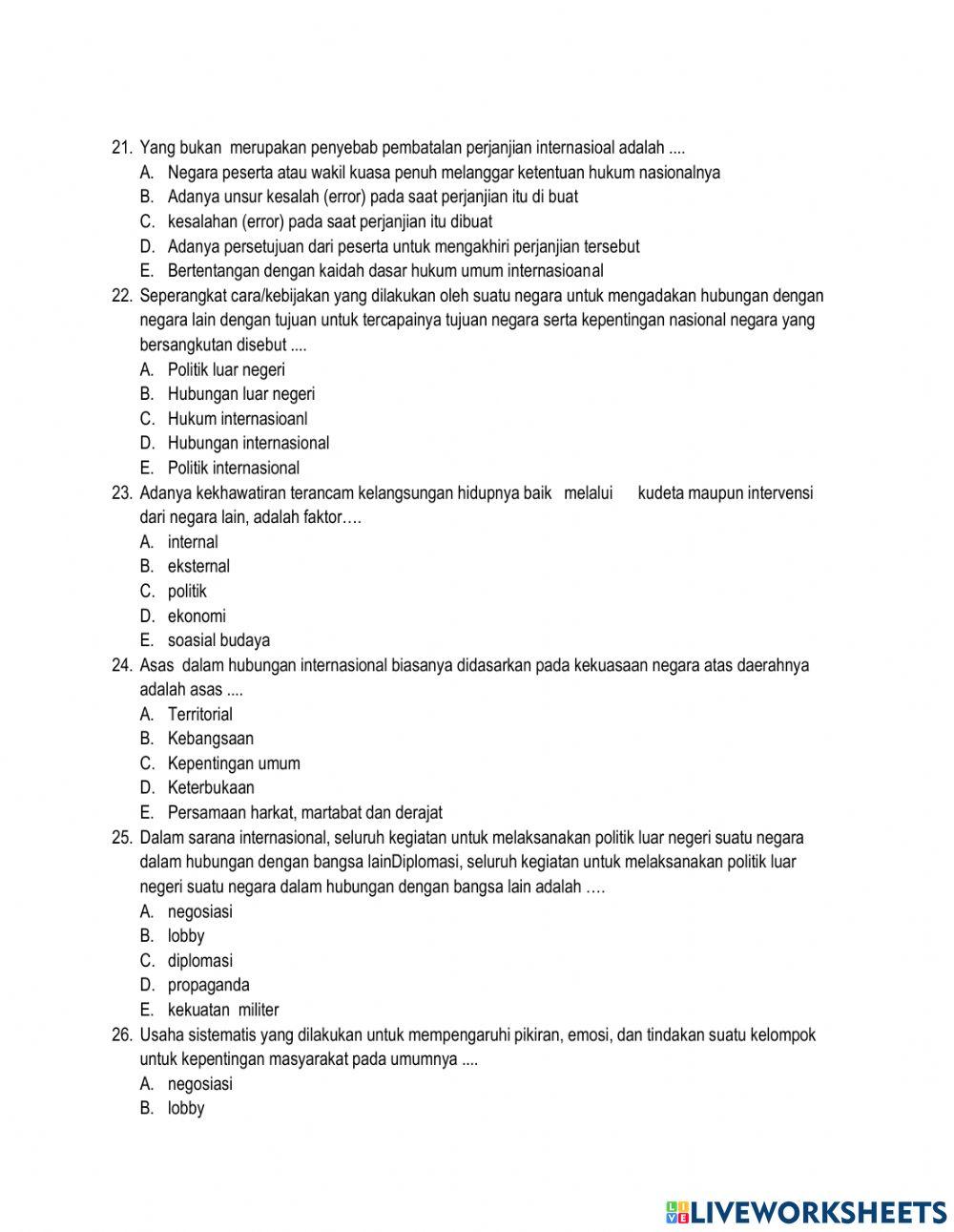 Soal ppkn mid semester kelas 11