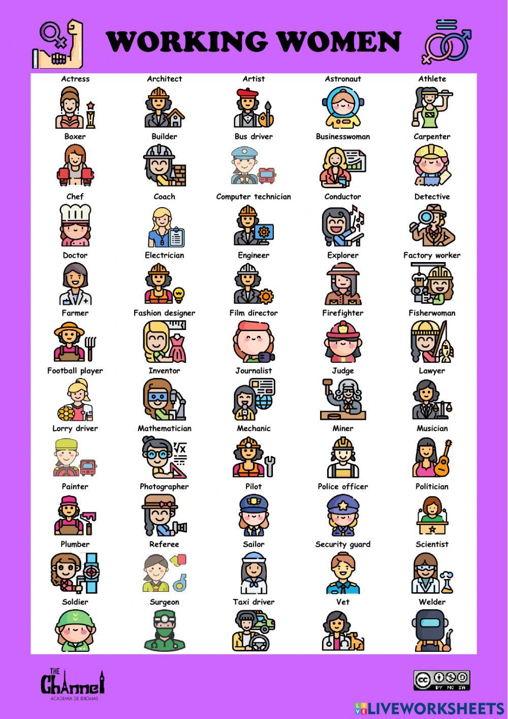 OCCUPATIONS (50 words)