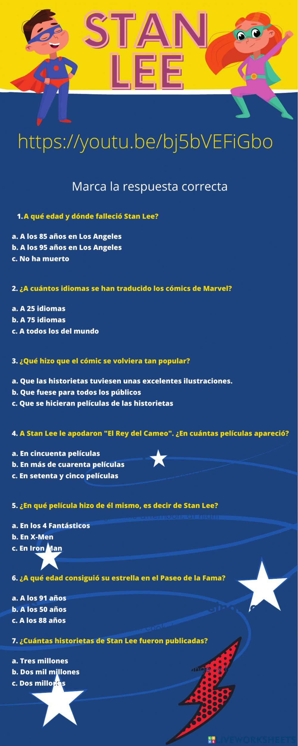 Comprensión oral Stan Lee