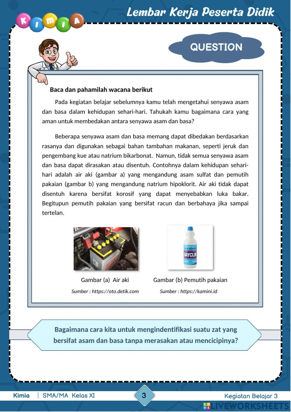 Kegiatan Belajar 3 : Indikator Asam-Basa